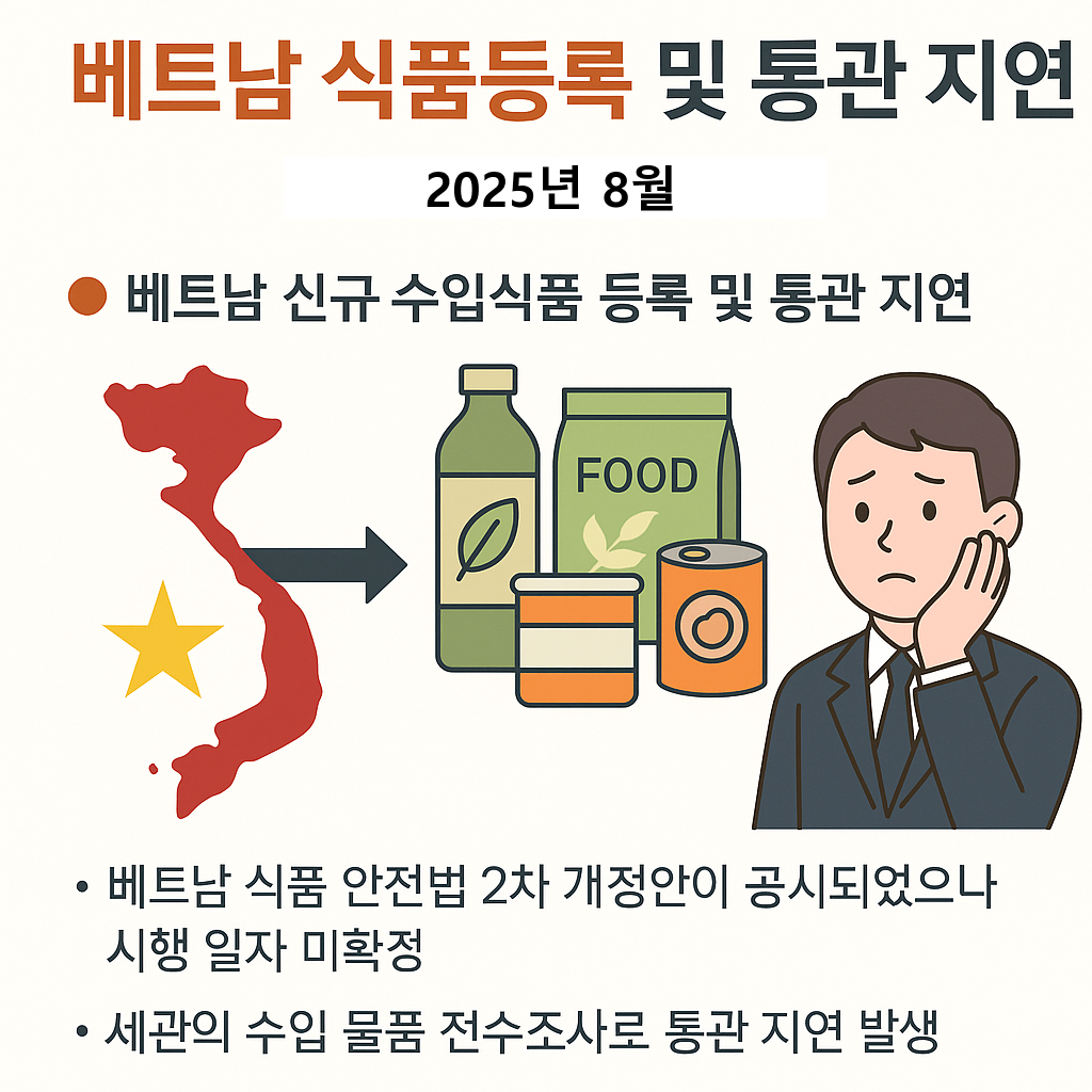[베트남] 베트남 식품등록 및 통관 지연