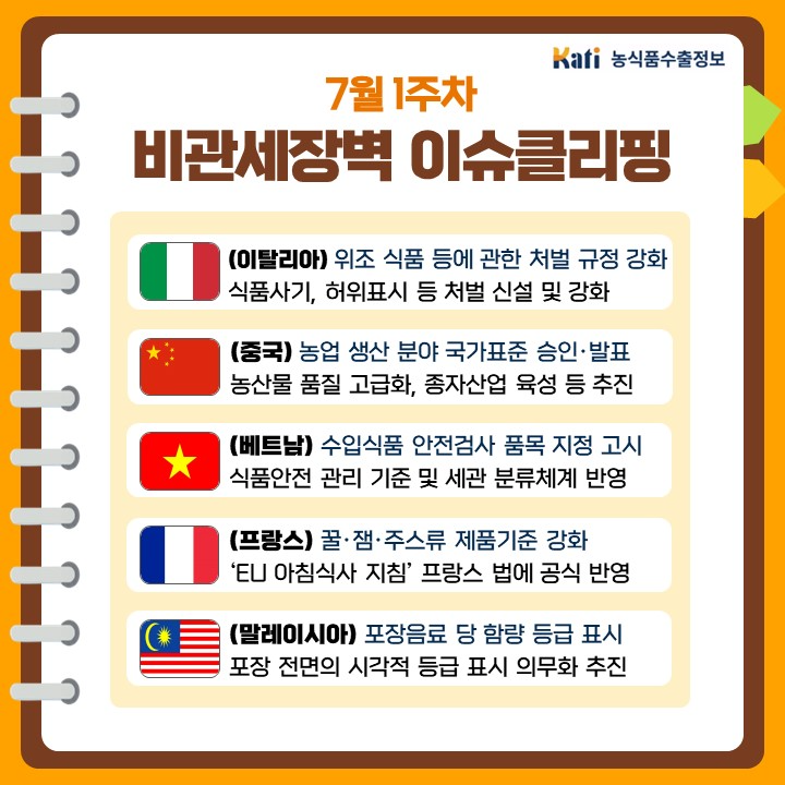 7월 1주차 비관세장벽 이슈클리핑